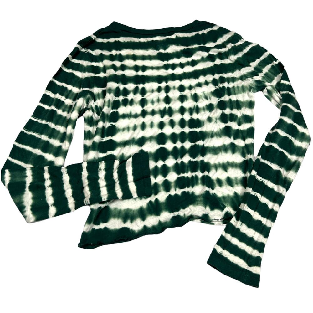 Victoria's‎ Secret PINK Tee Tie Dye Cropped Green Long Sleeve Shirt Women's S
